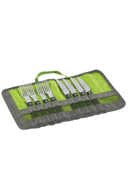 Zestaw sztućców 4x nóż 4 x widelec Outwell BBQ Cutlery Set - green