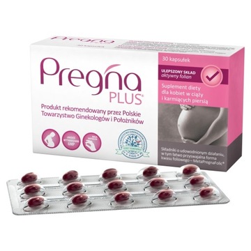 Pregna PLUS dla kobiet w ciąży i karmiących piersią 30 kapsułek