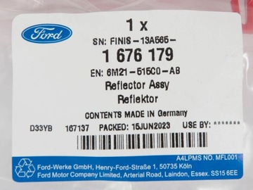 ОТРАЖАТЕЛЬ ЗАДНИЙ ЛЕВЫЙ FORD GALAXY Mk3