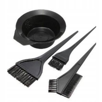 1 Set Hair Dye Color Brush Bowl Set with Ear Caps