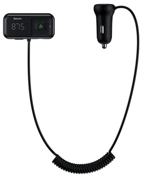 BASEUS TRANSMITER FM MP3 micro SD AUX ŁADOWARKA SAMOCHODOWA 2x USB LCD