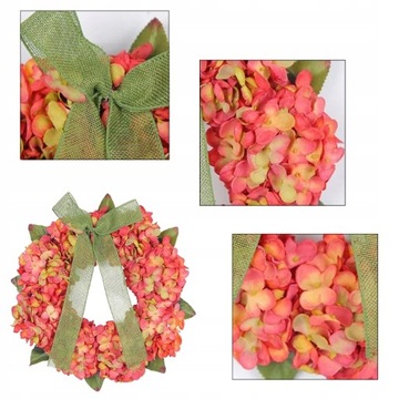 Wianek wiosenny dekoracyjny na drzwi wieniec stroik wielokolorowy kwiaty