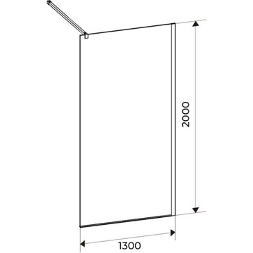 ŚCIANKA SZYBA PRYSZNICOWA SH05G CZARNA 130 CM 8 MM