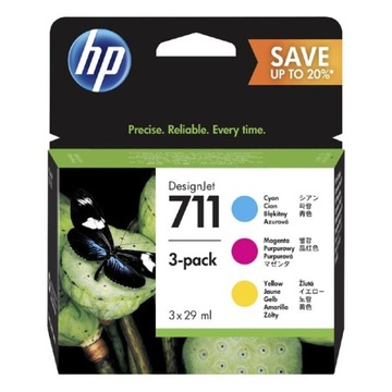 TUSZE HP 711 DESIGNJET T525 T530 5ZY57A 5ZY60A CZ130A CZ131A CZ132A T520