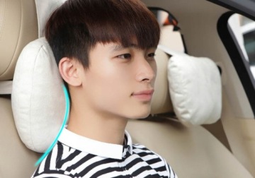 Подушка для шеи автомобиля, подголовник для путешествий, замша, 2 шт.