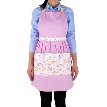 Кухонный ФАРТУК, перчатки, ткань, розовый
