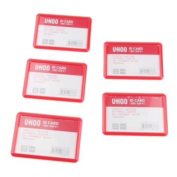 Набор из 5 держателей для бейджей, закрытых, пыленепроницаемый, 9,5 x 6,5 см, красный