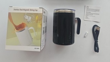 МАГНИТНАЯ КРУЖКА САМОСМЕШИВАНИЯ С КРЫШКОЙ, С ВОЗМОЖНОСТЬЮ ЗАРЯДКИ от USB, 400МЛ