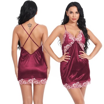 ЖЕНСКОЕ БЕЛЬЕ АТЛАСНЫЙ КОМПЛЕКТ СЕКСУАЛЬНЫЙ КРУЖЕВНОЙ НОЧЬ ХИМИЯ КОРОТКИЙ КОМПЛЕКТ