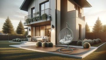 ПОДВЕСНОЙ СТУЛ COCOON, ПОДУШКА XXL, СЕРАЯ РАМА, КРЕСЛО-КАЧАЛКА, САДОВАЯ КОРЗИНА