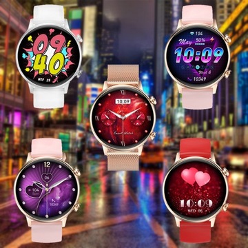 SMARTWATCH DAMSKI ROZMOWY MENU PL RÓŻOWE ZŁOTO