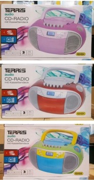 БУМБОКС радио TERRIS CD AUX магнитофон РАДИОПЛЕЕР КАССЕТА 3 цвета