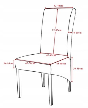 НАБОР ИЗ 4 ШТ. ЧЕХОЛЫ ДЛЯ СТУЛА XL, ПЛОТНЫЙ ВЕЛОР