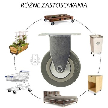 Комплект колёс 4 шт, диаметр 100, шкаф, полка, 13ППГУМ100.