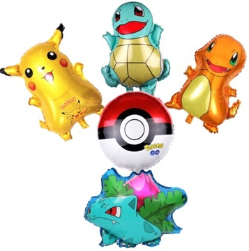 ZESTAW BALON FOLIOWY POKEMON GO PIKACHU 5szt