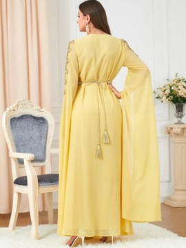Djellaba Marocaine Two Piece Muslim Dress Chiffon