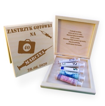 ZASTRZYK GOTÓWKI PREZENT NA 18 30 40 50 URODZINY