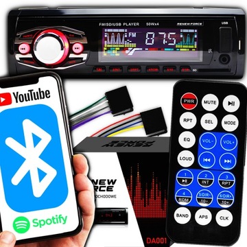 Radio Samochodowe Bluetooth 1-DIN USB AUX MP3