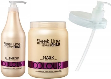 STAPiZ Szampon maska SLEEK LINE COLOUR 1l + pompka