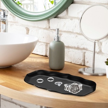 Поднос для украшений, кольцевая пластина, нержавеющая сталь, большой рифленый металл.