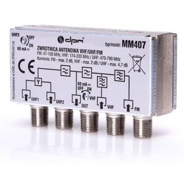 АНТЕННЫЙ ДИРЕКТОР ДЛЯ DVB-T FM/VHF/UHF1/UHF2 DPM