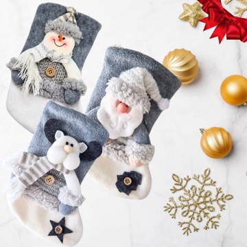 3 РОЖДЕСТВЕНСКИХ НОСКА В ПОДАРОК ​​Декоративная туфелька ДЛЯ КАМИНА Декоративная на окно