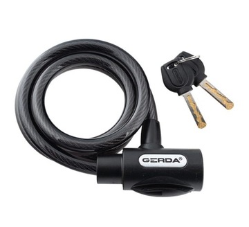 Gerda Zapięcie Rowerowe Linka, Czarny, Korpus Okrągły Flex 1200/8V MP BL