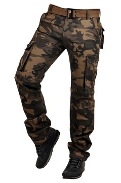 it096-2 р.32 БРЮКИ РАБОЧИЕ, СВОБОДНЫЙ ПОЯС, КАМУФЛЯЖНЫЙ