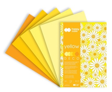 Blok DECO YELLOW A4 20 kartek 5 kolorów HAPPY COLOR 170 g/m2