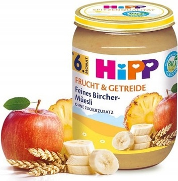 HIPP BIO OWOCOWE PEŁNOZIARNISTE MUSLI 6m 190g