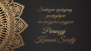 PODZIĘKOWANIA KOMUNIJNE, KOMUNIA Złote IHS 20 szt.
