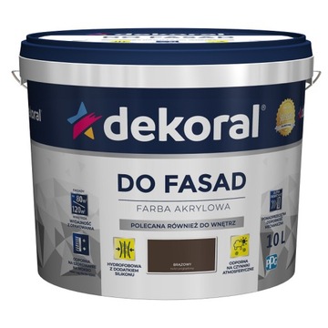 DEKORAL Farba fasadowa POLINIT Brązowy 10L