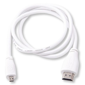 Кабель MicroHDMI - HDMI 2.0 оригинальный белый 1м для Raspberry Pi 4 5