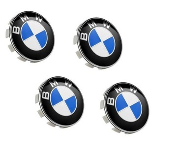 BMW DEKIELKI NIEBIESKIE KAPSLE 56mm 4x ALUMINIOWE