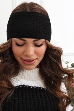 ПОЯСКА-УШКА ЖЕНСКАЯ ТЮРБАН ТЕПЛАЯ ШАПКА ШИРОКАЯ ЧЕРНАЯ