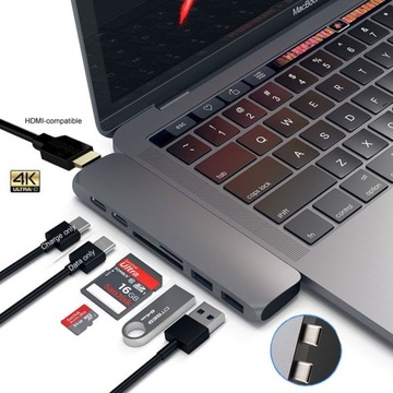 ADAPTER HUB PRZEJŚCIÓWKA USB-C USB THUNDERBOLT HDMI 4K DO MACBOOK PRO AIR
