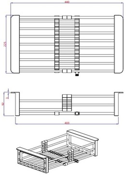 myQ Телескопическая корзина для посуды, фруктов и овощей для кухни, бежевый