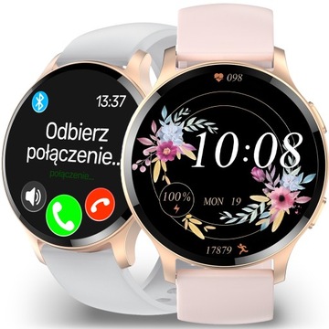 SMARTWATCH ELEGANCKI ZEGAREK DAMSKI ROZMOWY SPORT APLIKACJA POLSKIE MENU