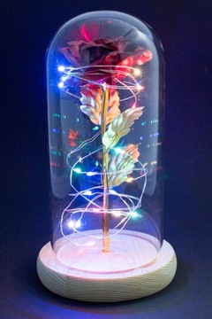 ИСКУССТВЕННАЯ ВЕЧНАЯ РОЗА В СТЕКЛЯННОМ КУПОЛЕ В СТЕКЛЯННОМ ПОДАРКЕ НА ДЕНЬ РОЖДЕНИЯ ДЛЯ НЕЕ