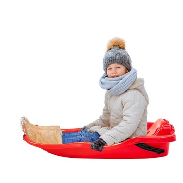 ДЕТСКИЕ САНКИ С ТОРМОЗОМ ПЛАСТИКОВАЯ ГОРКА SKIPPER RED