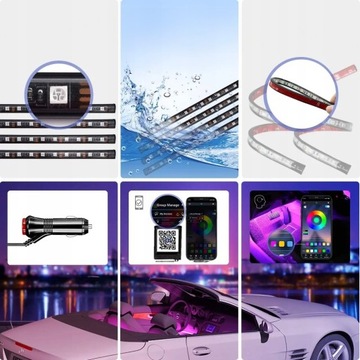 СВЕТОДИОДНАЯ ЛЕНТА RGB 5050, 12 В, ПРИМЕНЕНИЕ BLUETOOTH, ОСВЕЩЕНИЕ САЛОНА АВТОМОБИЛЯ