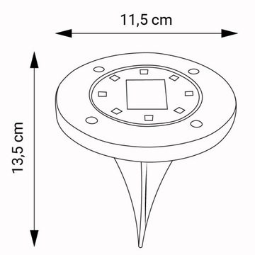 4x СВЕТОДИОДНАЯ СОЛНЕЧНАЯ САДОВАЯ ЛАМПА, НАЗЕМНАЯ