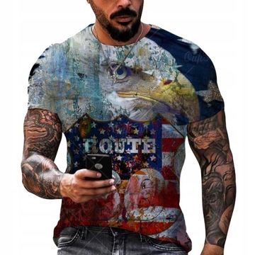 T-SHIRT MĘSKI KOSZULKA 3D NADRUK ROUTE