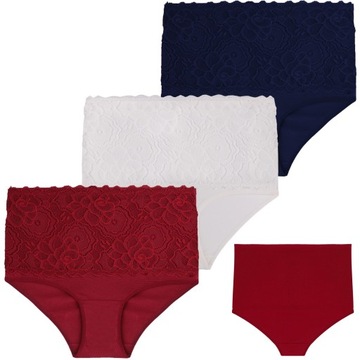 MAJTKI DAMSKIE FIGI Z WYSOKIM STANEM 3-PAK MORAJ BAWEŁNIANE ROZM. XXL