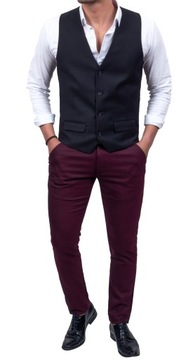 KAMIZELKA MĘSKA ELEGANCKA WIZYTOWA CZARNA 50 pl