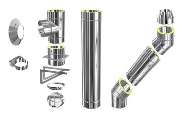 KOMIN SYSTEMOWY IZOLOWANY Dwuścienny MK PIEC DEFRO PIEC NA PELLET fi 80 A+1