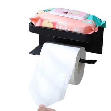 Uchwyt Na Papier Toaletowy Z Półką Samoprzylepny