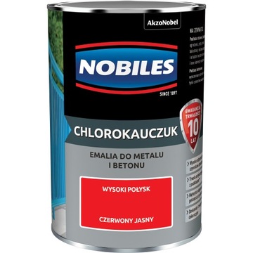 Emalia chlorokauczukowa do metalu i betonu Nobiles czerwony jasny 0,9L
