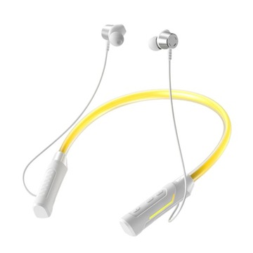 Sportowe słuchawki bezprzewodowe, kolorowe, oddychające światło 400 mAh Bluetooth białe