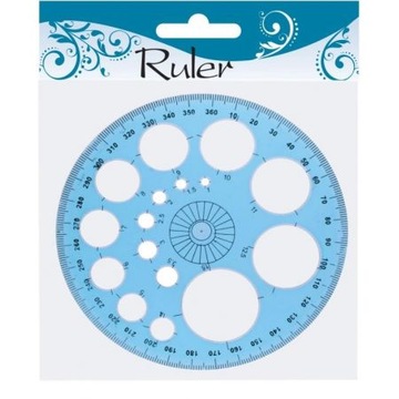 Круговой транспортир на 360 градусов с шаблонами кругов